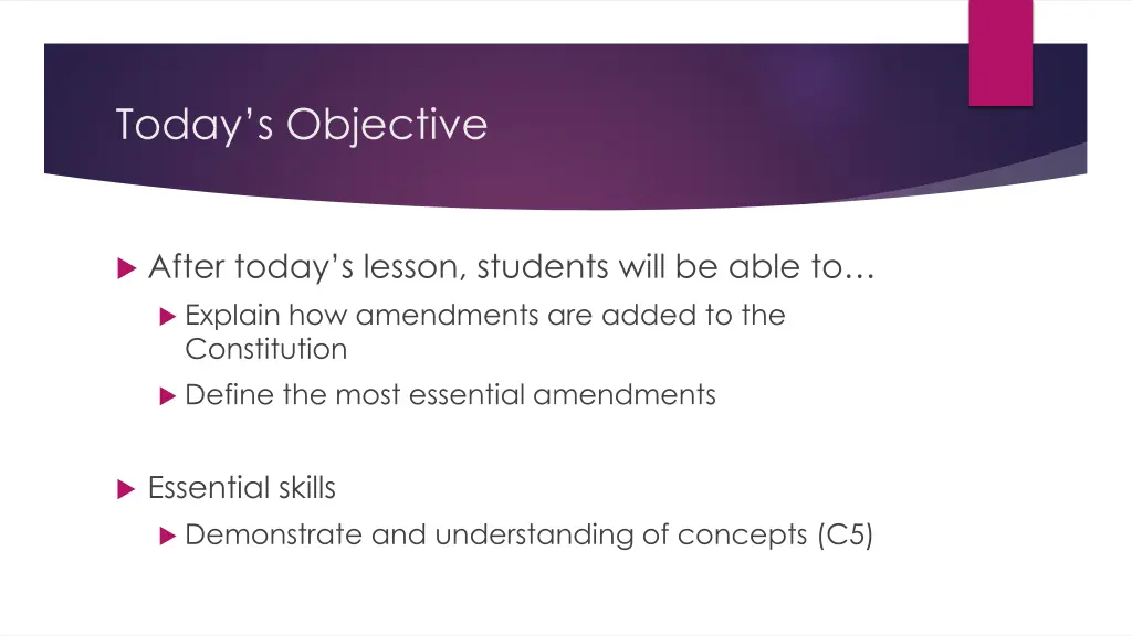 today s objective