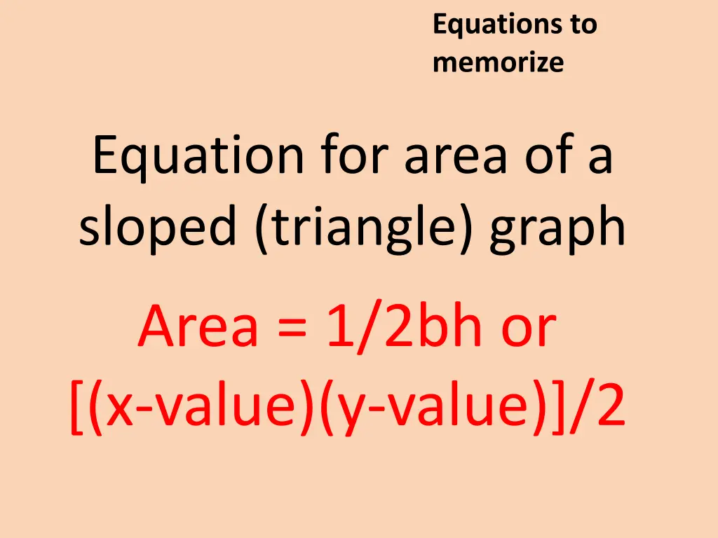 equations to memorize