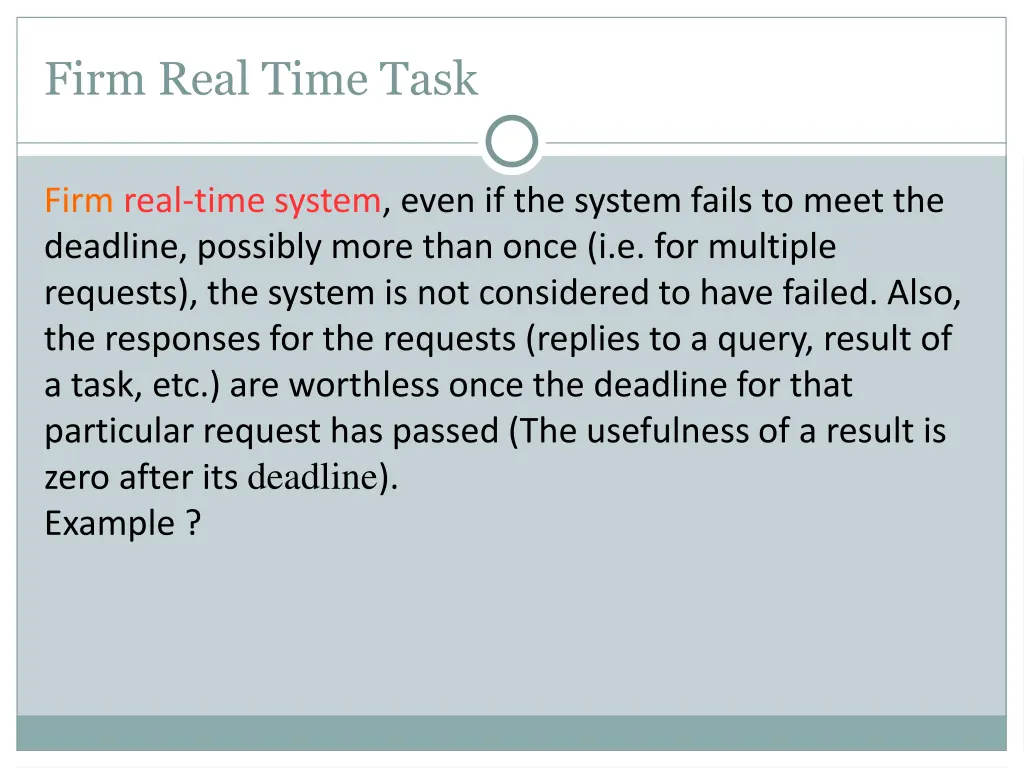 firm real time task