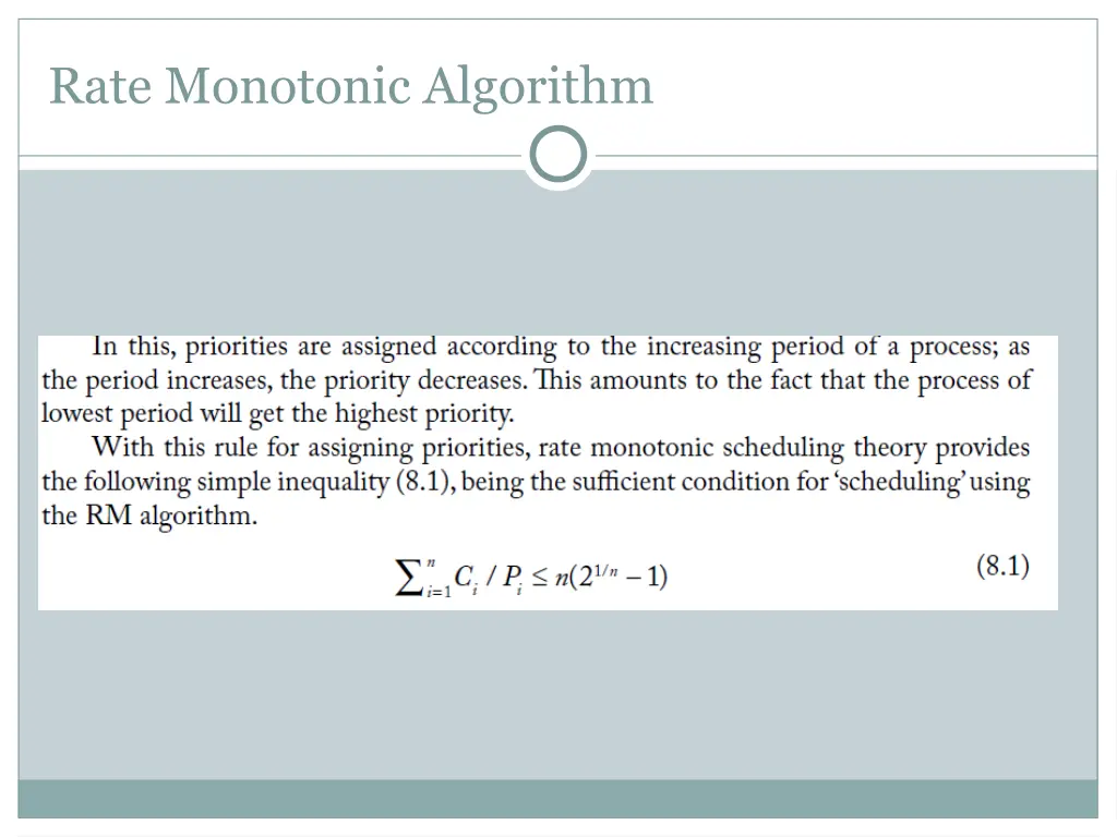 rate monotonic algorithm