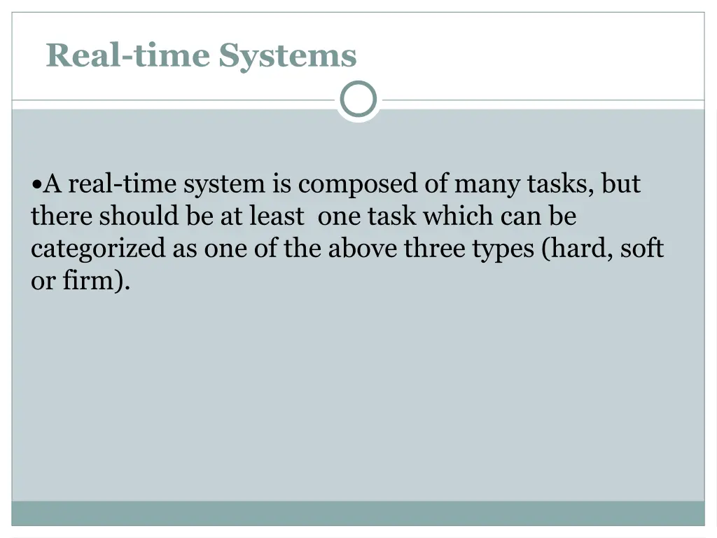 real time systems