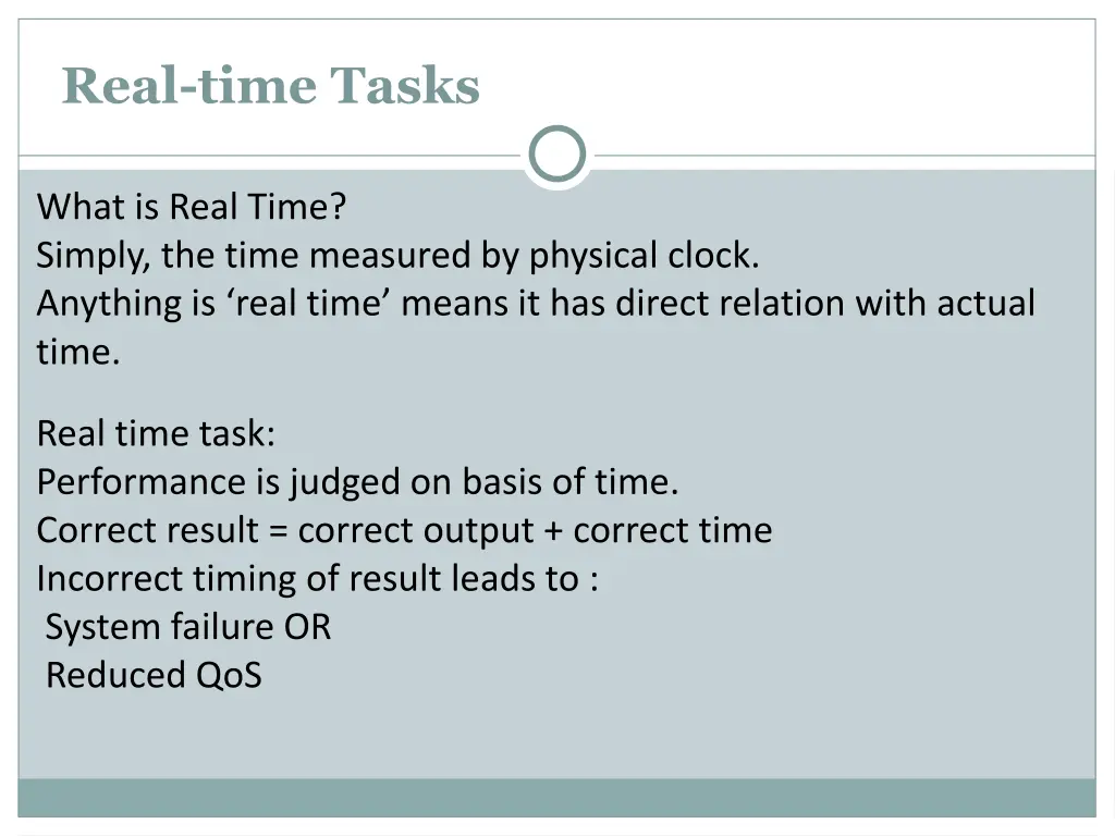 real time tasks