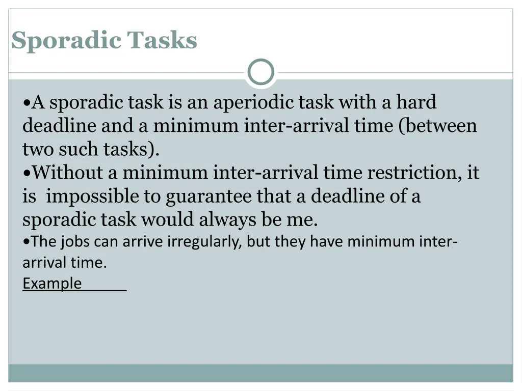 sporadic tasks