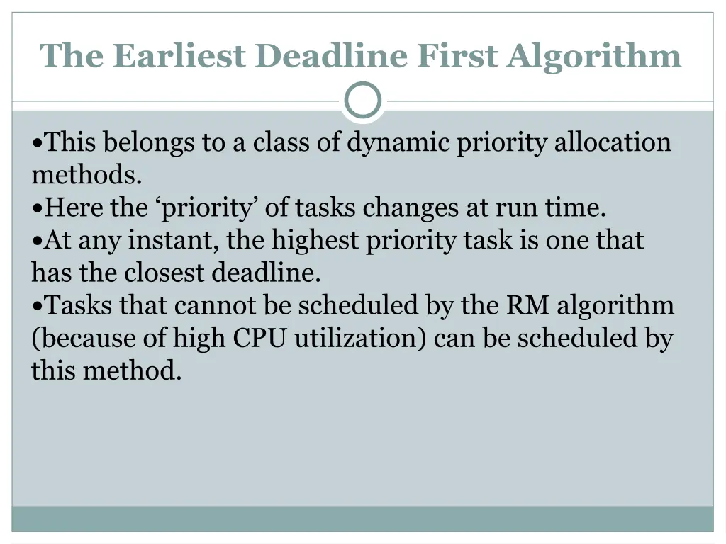 the earliest deadline first algorithm