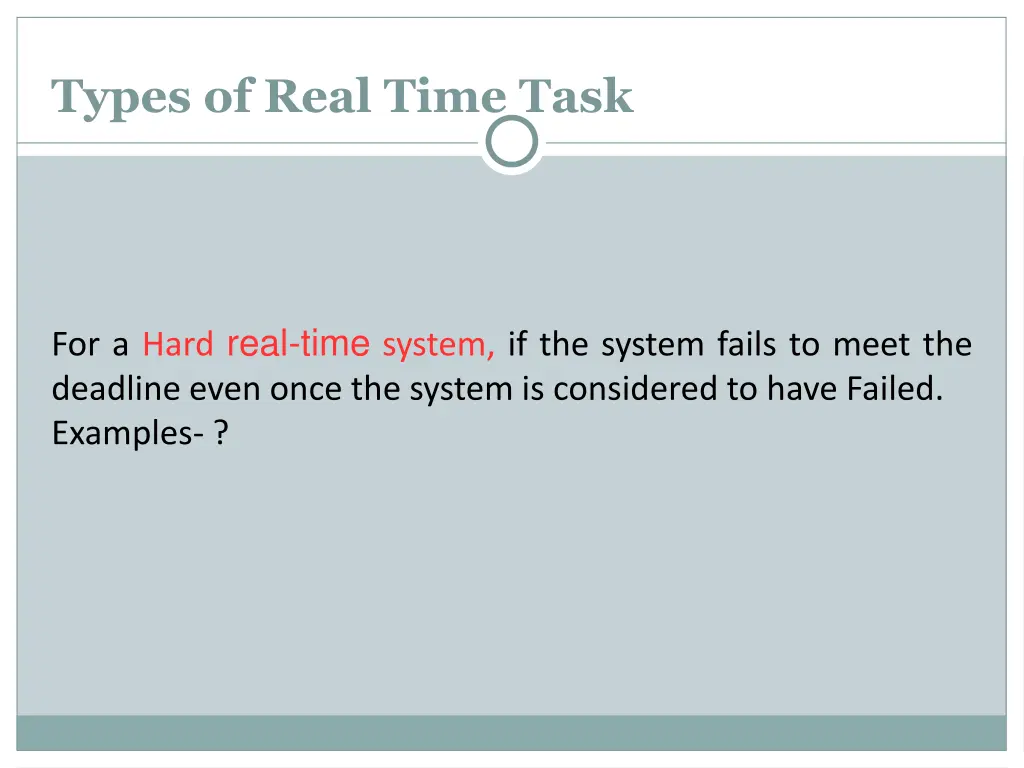 types of real time task