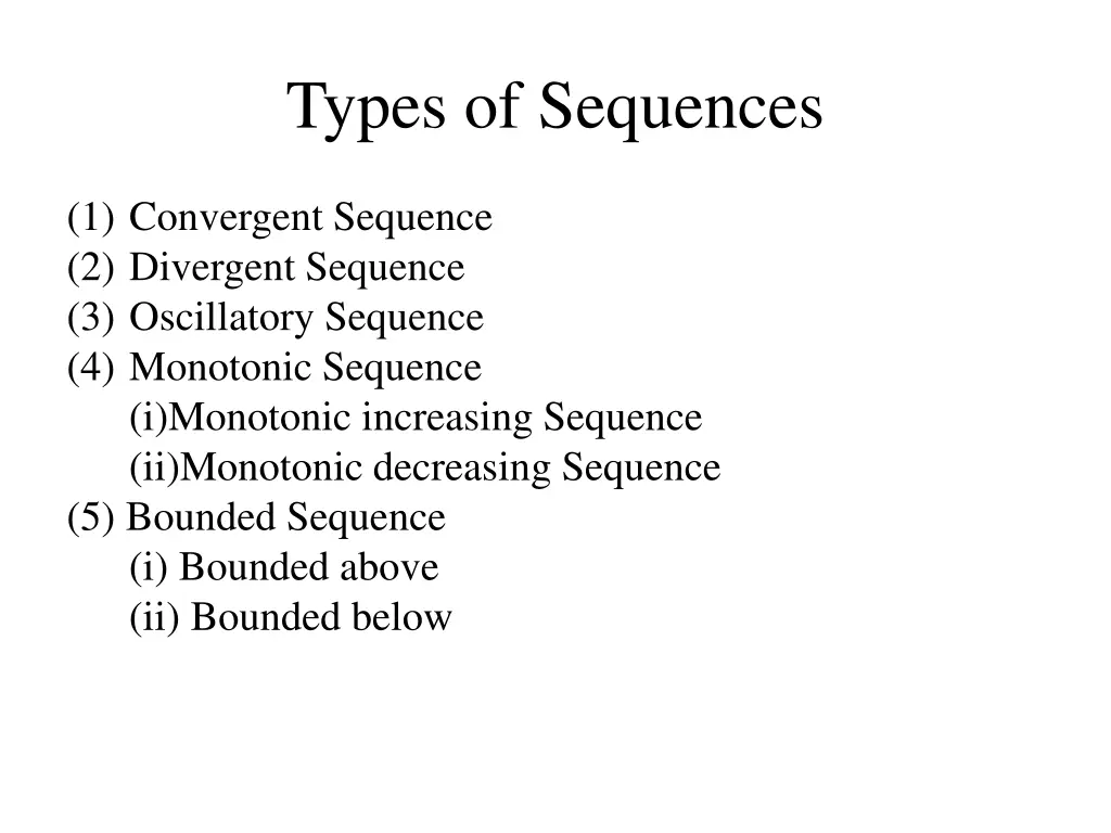 types of sequences