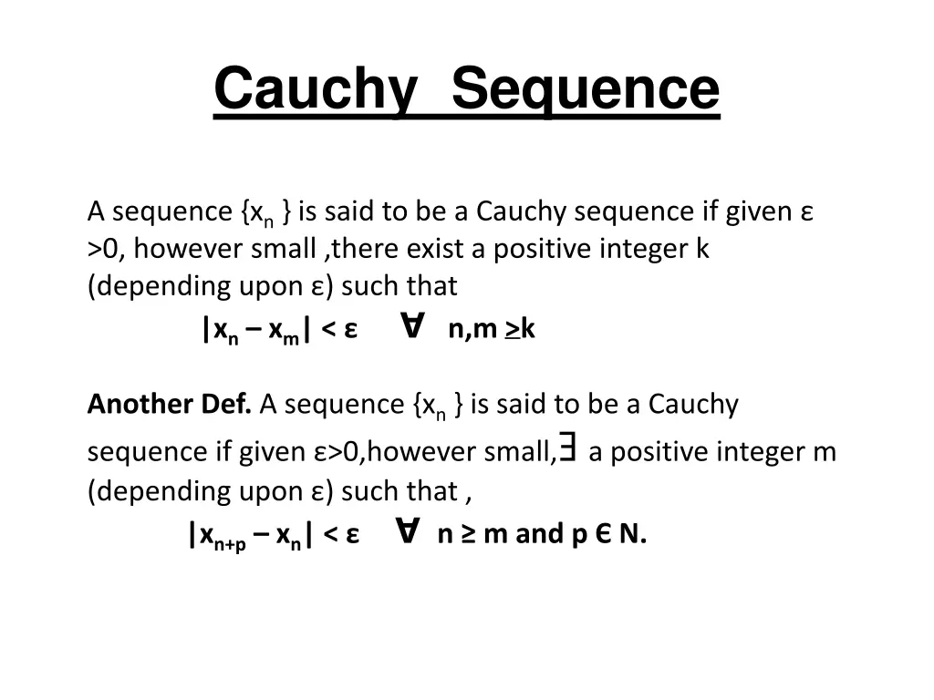 cauchy sequence