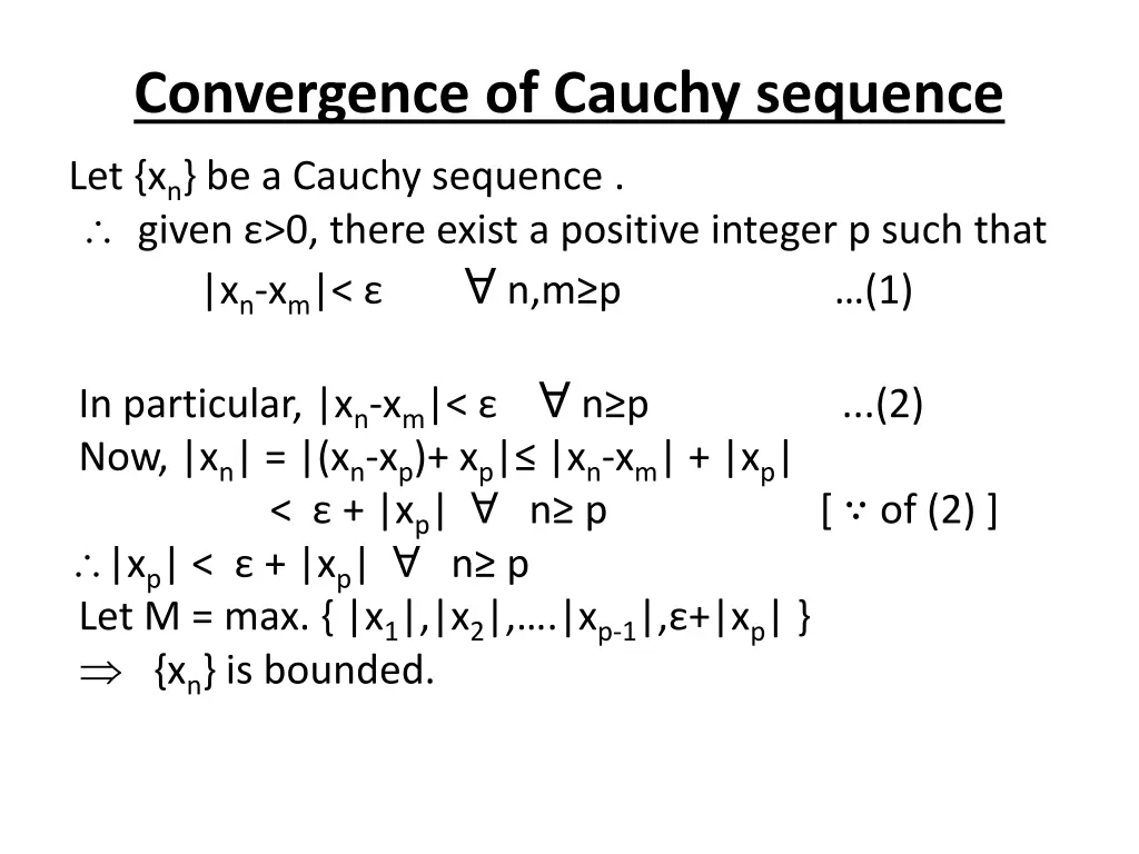 convergence of cauchy sequence