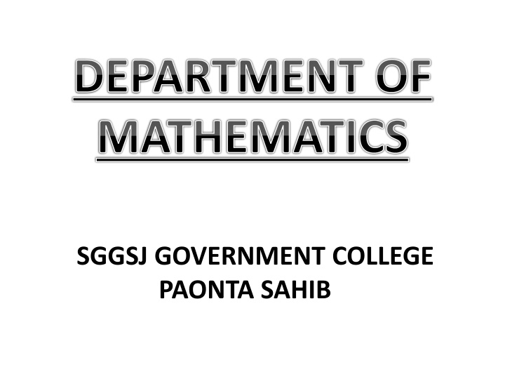 department of mathematics