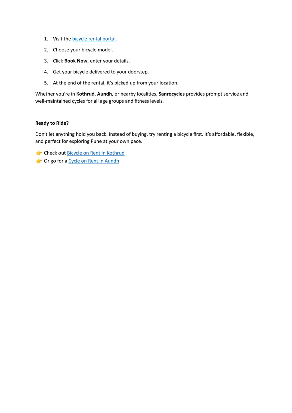 1 visit the bicycle rental portal