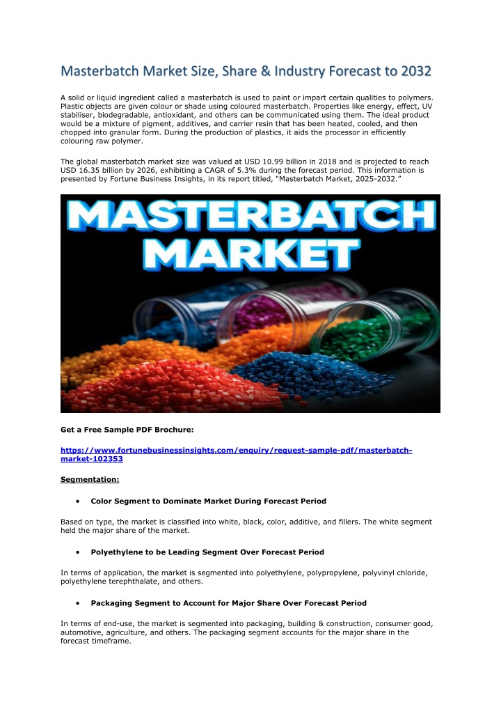 masterbatch market size share industry forecast