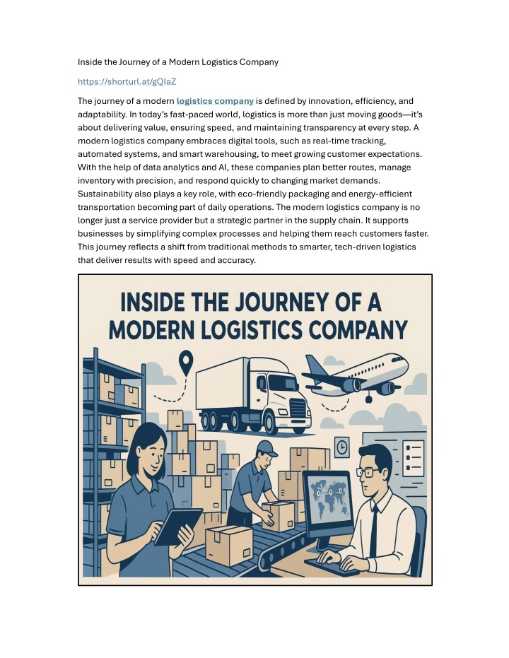 inside the journey of a modern logistics company