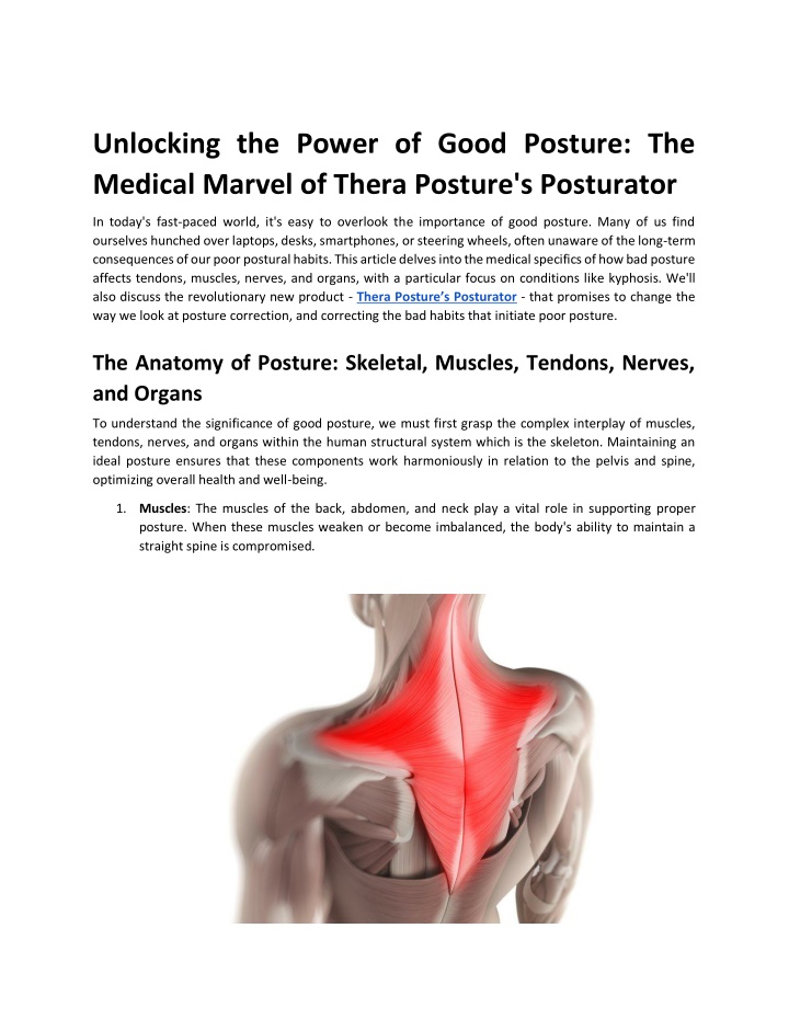 unlocking the power of good posture the medical