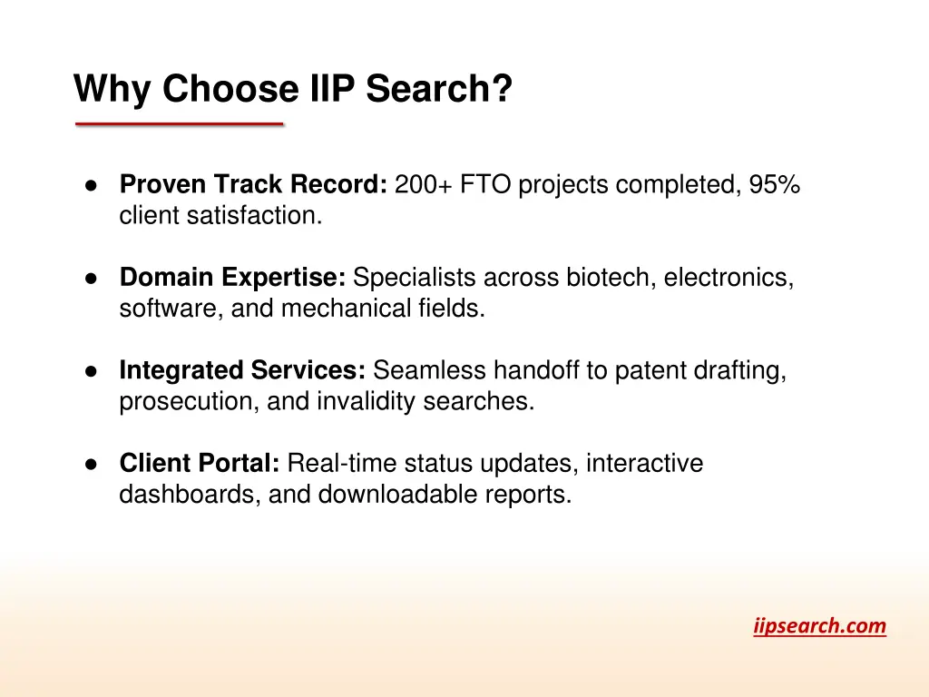why choose iip search