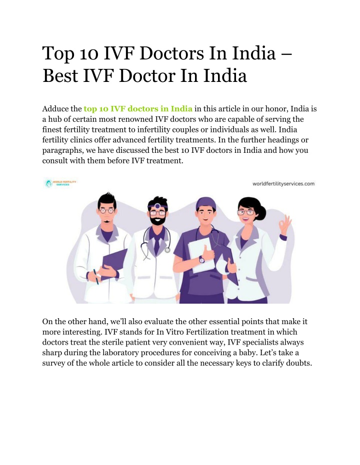 top 10 ivf doctors in india best ivf doctor