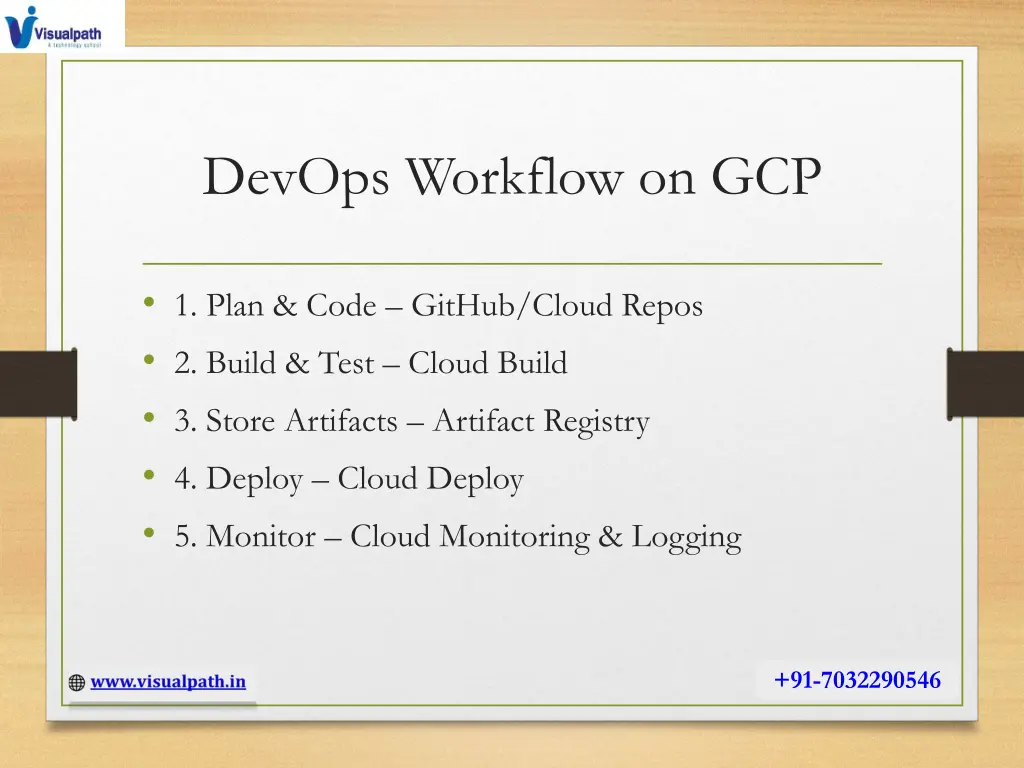 devops workflow on gcp