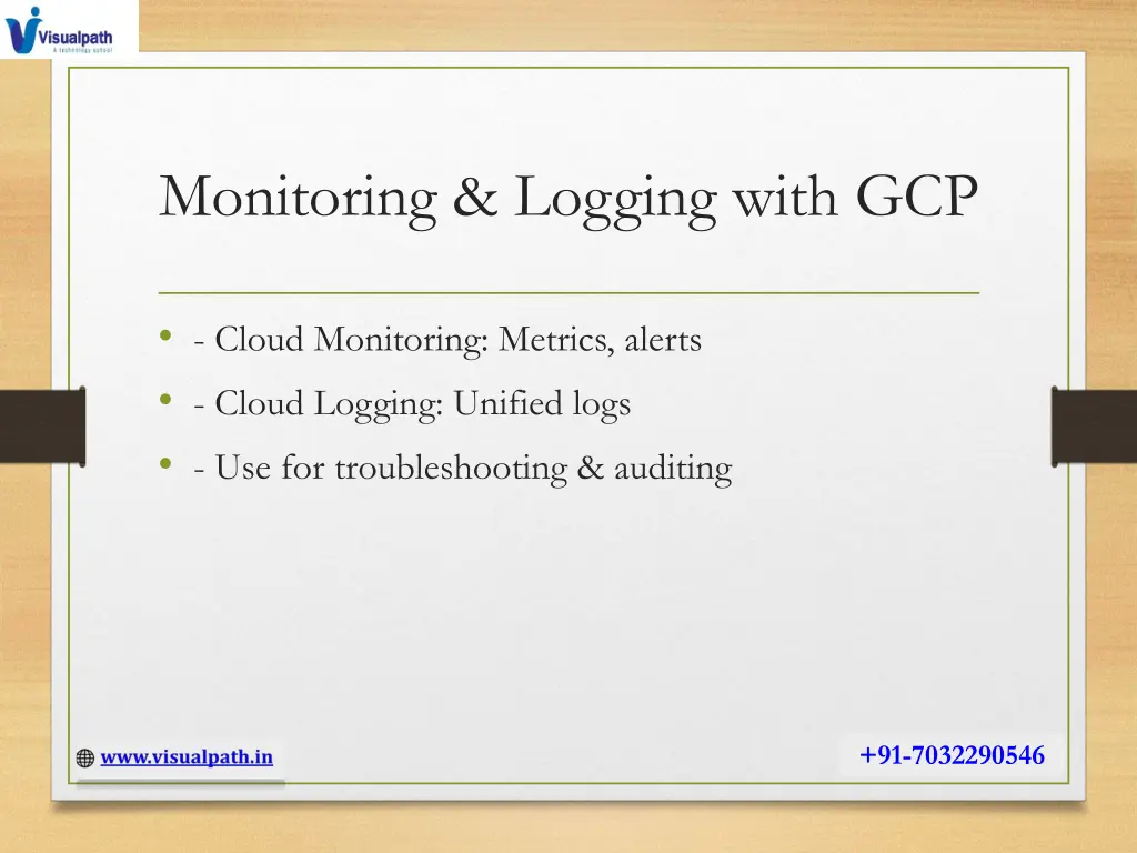 monitoring logging with gcp