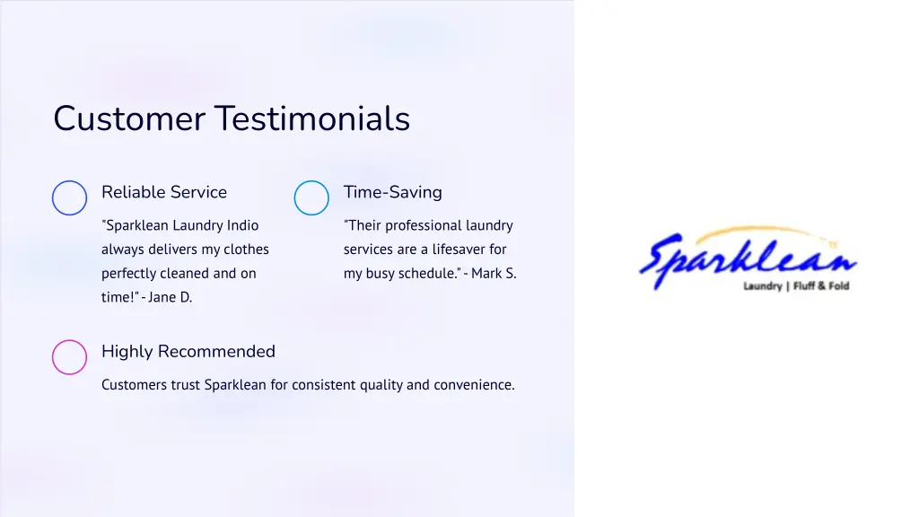 customer testimonials