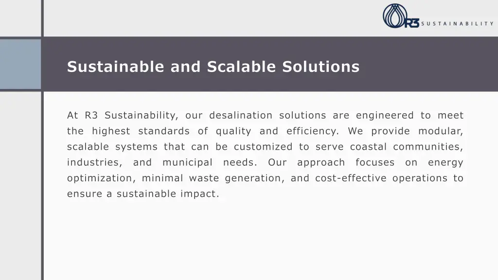 sustainable and scalable solutions