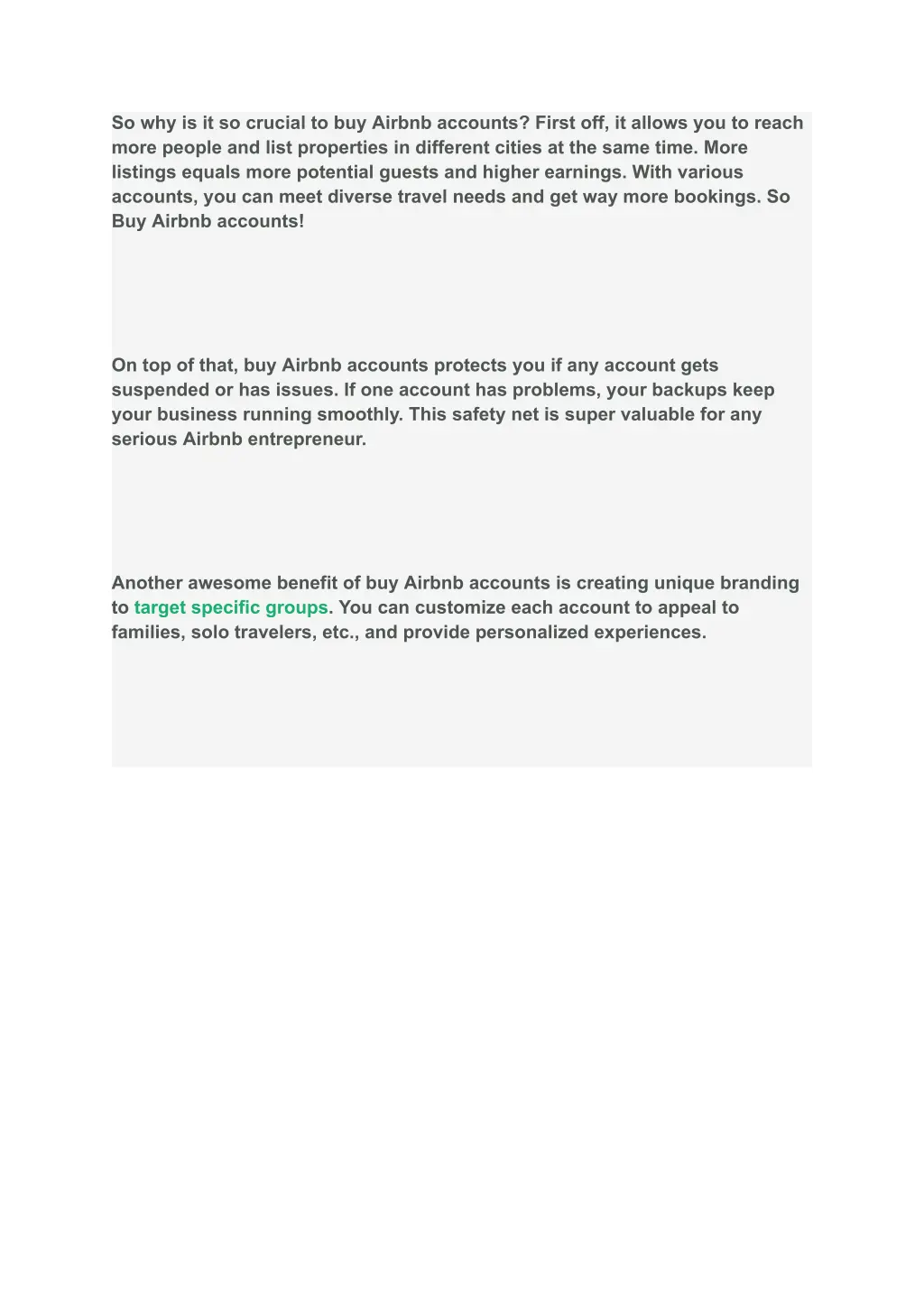 so why is it so crucial to buy airbnb accounts