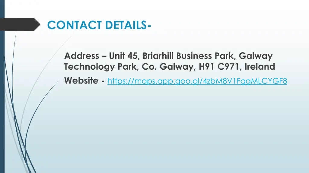 contact details