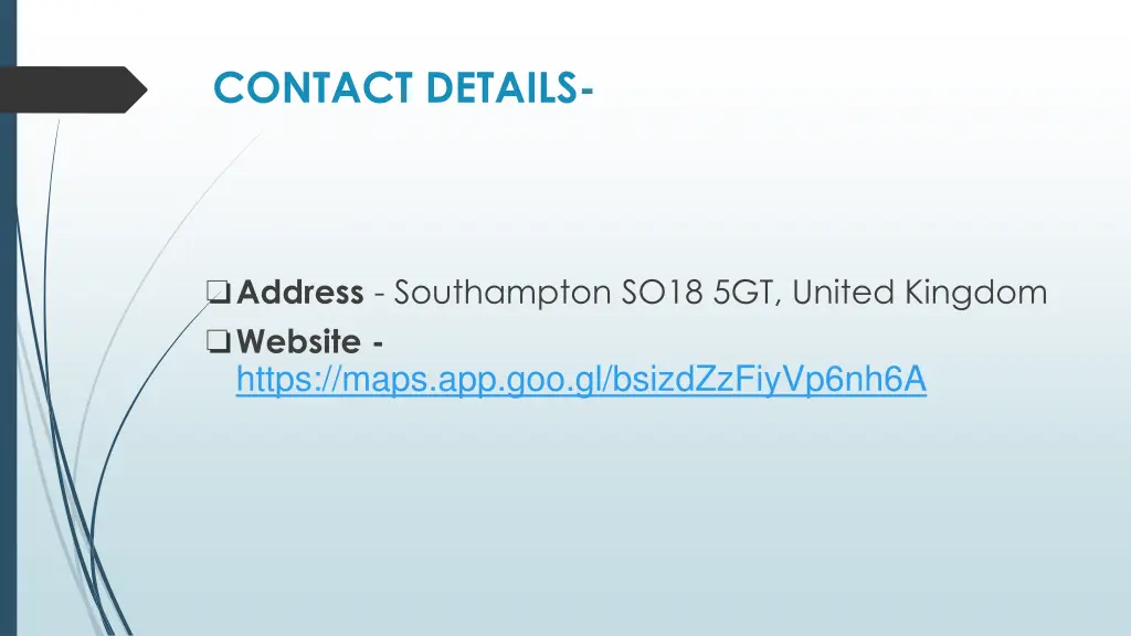 contact details