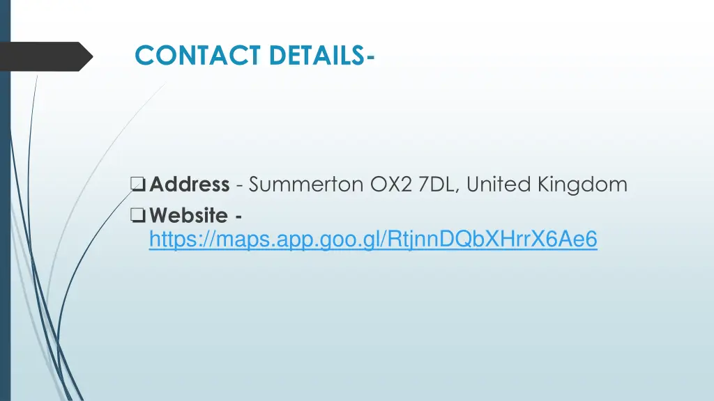 contact details