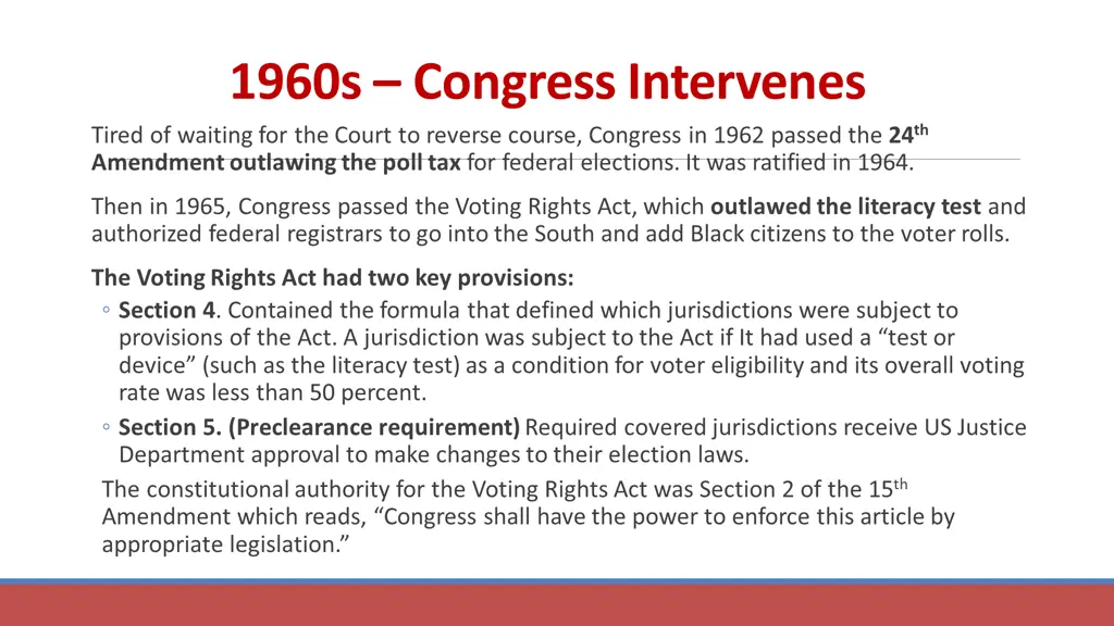 1960s congress intervenes tired of waiting