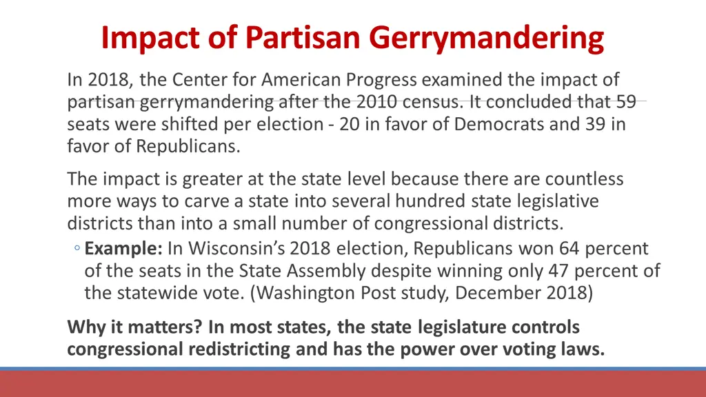 impact of partisan gerrymandering