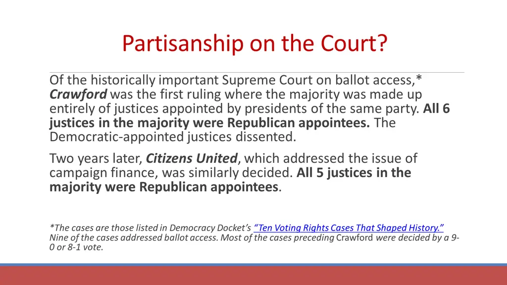 partisanship on the court