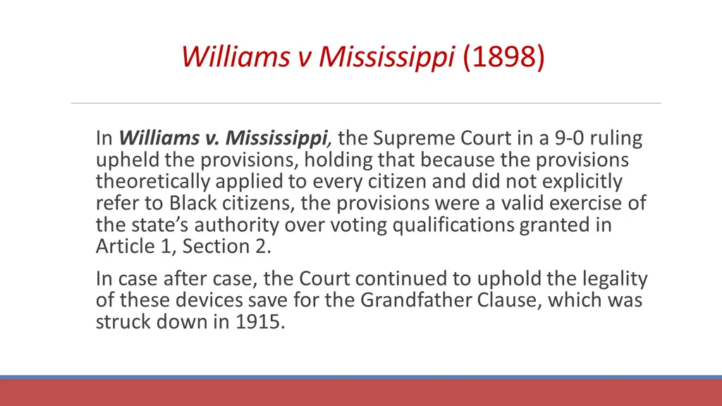 williams v mississippi 1898