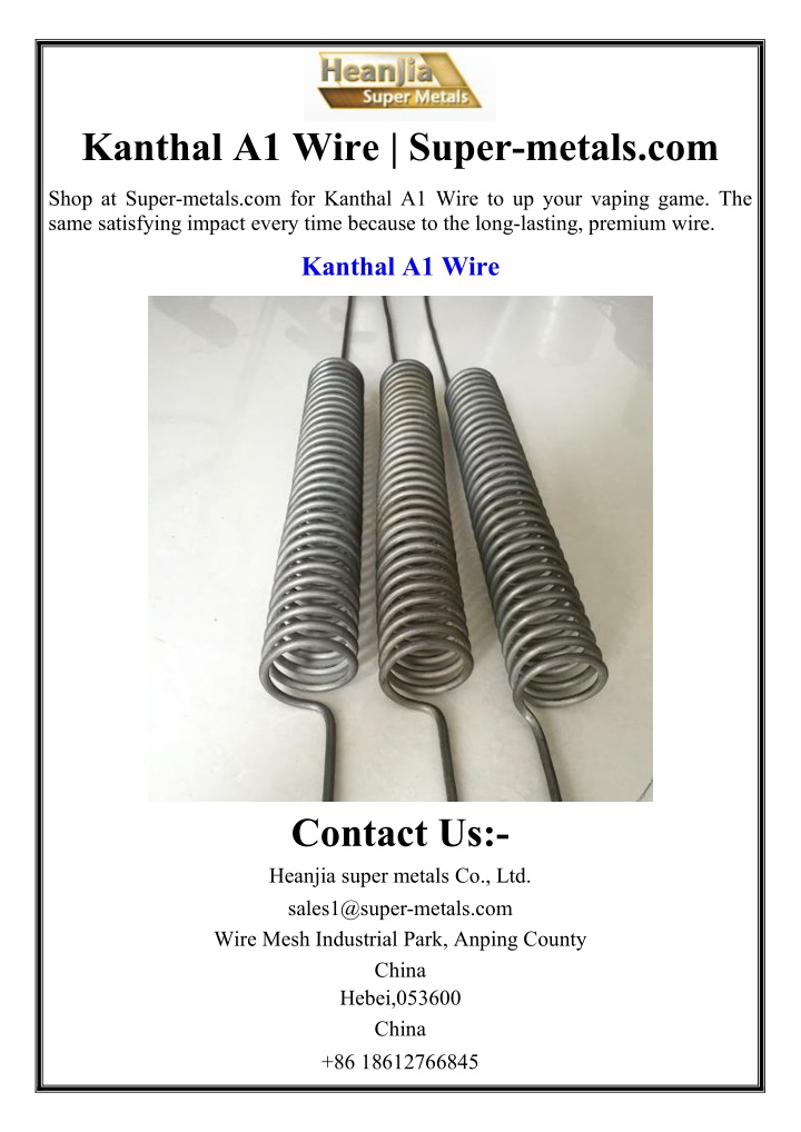 kanthal a1 wire super metals com