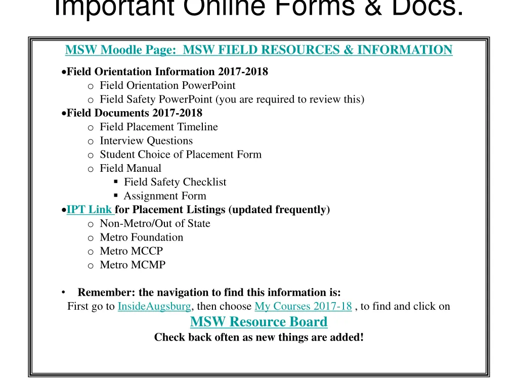 important online forms docs
