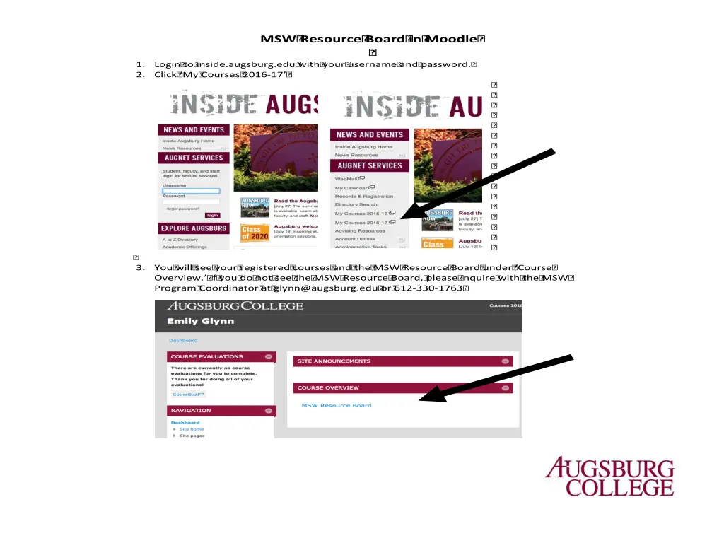 msw resource board in moodle