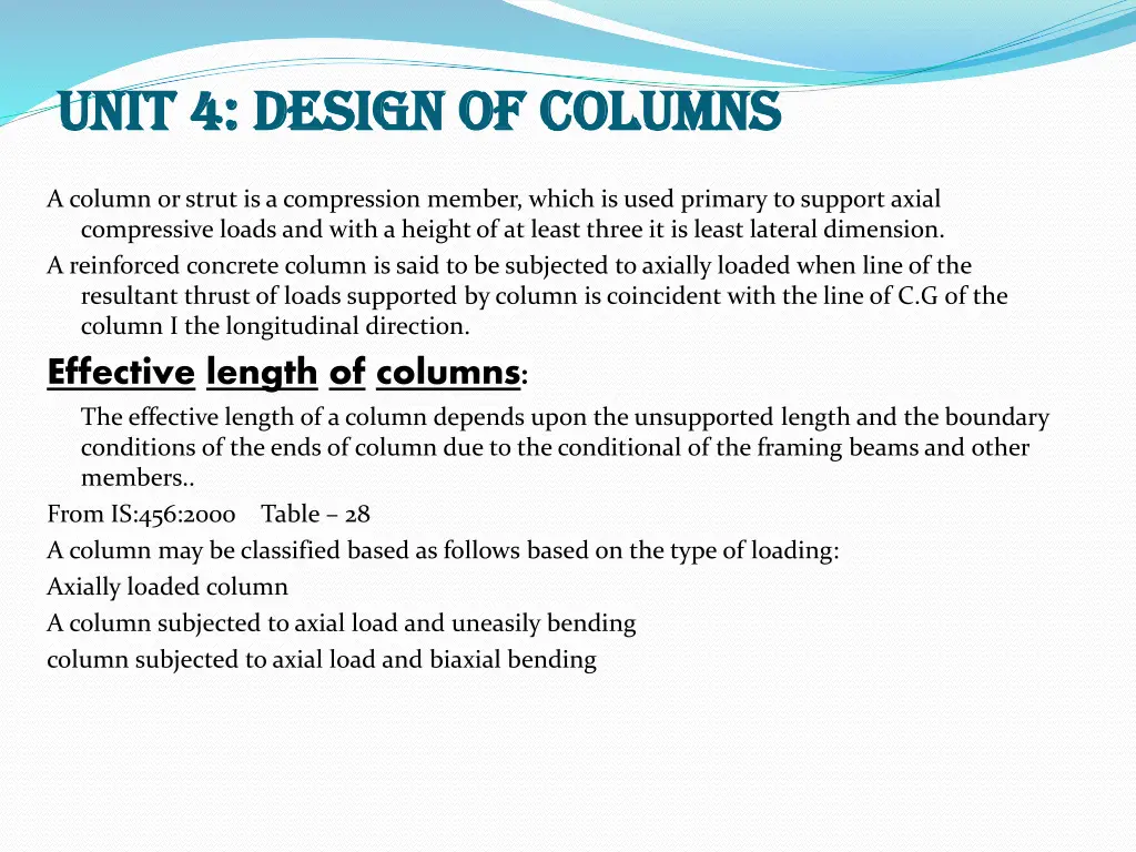 unit 4 design of columns unit 4 design of columns