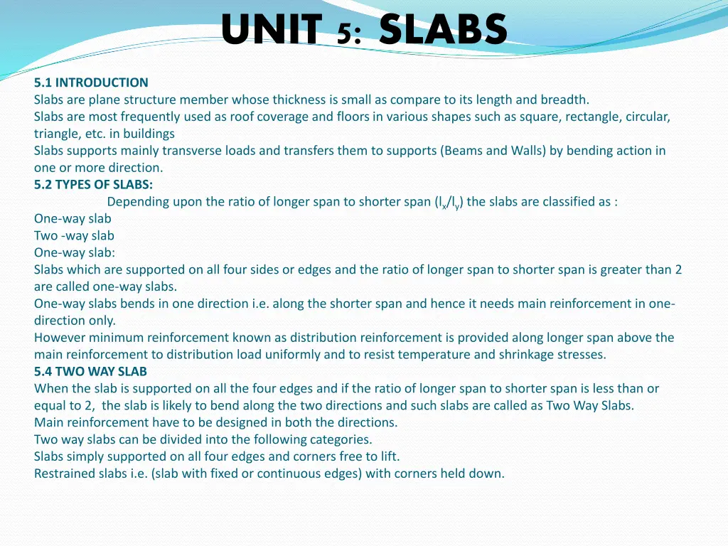 unit 5 slabs