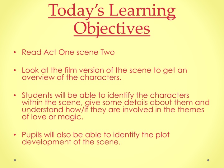 today s learning objectives
