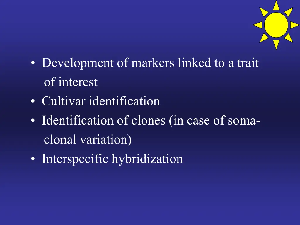 development of markers linked to a trait