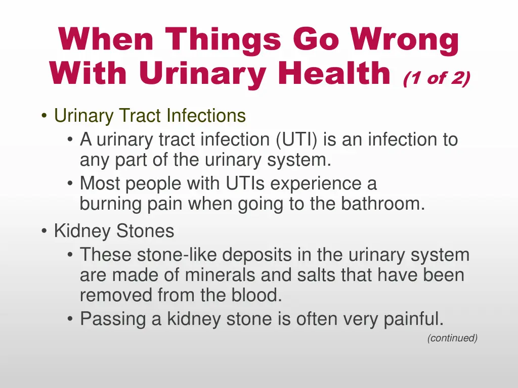 when things go wrong with urinary health 1 of 2