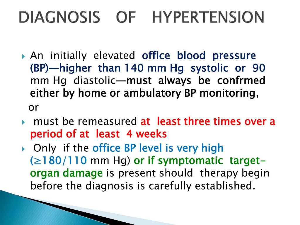 an initially elevated office blood pressure
