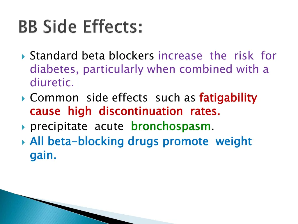 standard beta blockers increase the risk