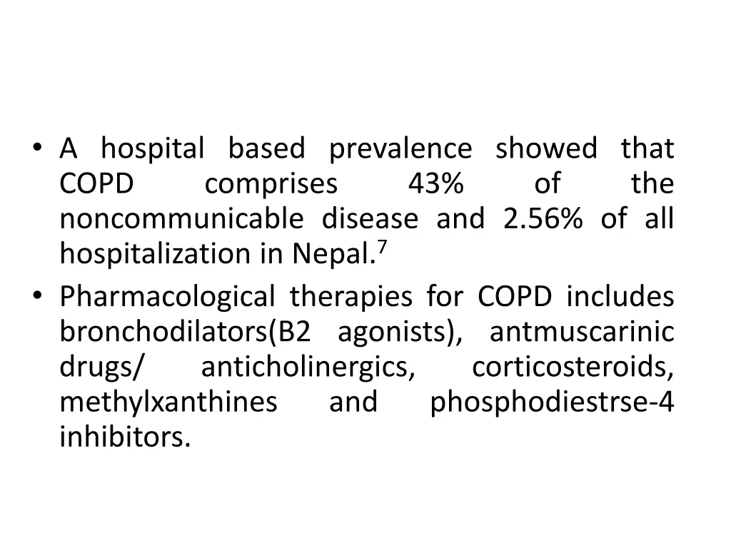 a hospital based prevalence showed that copd