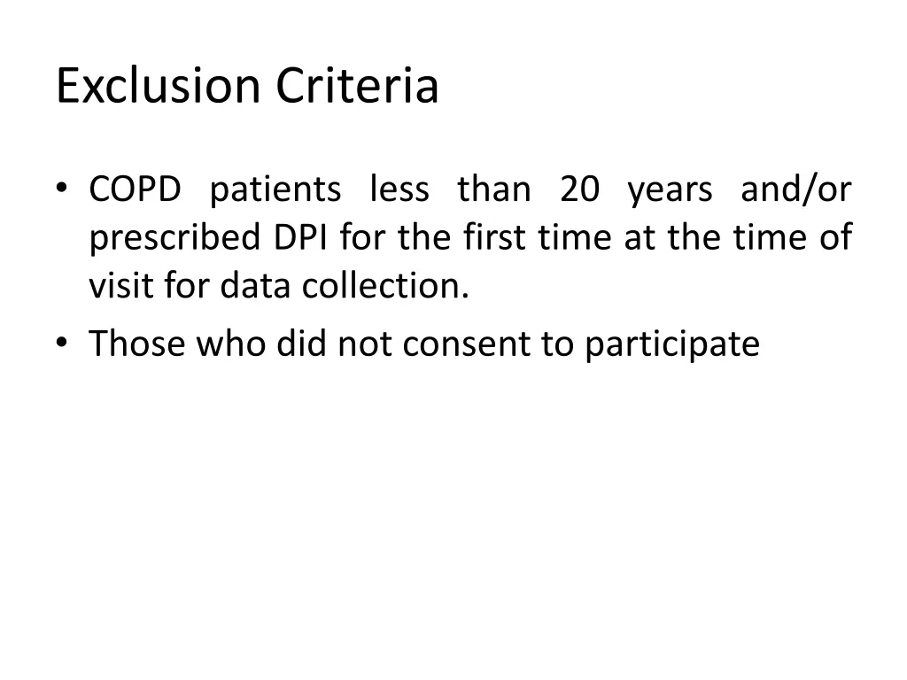 exclusion criteria