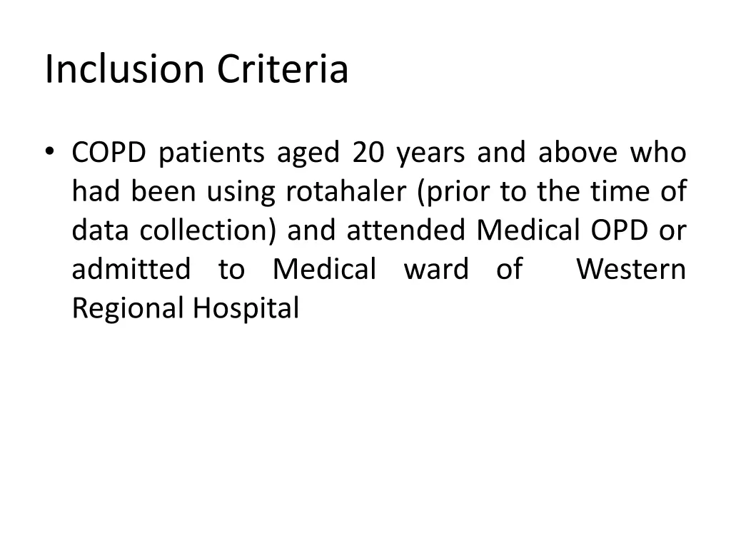 inclusion criteria