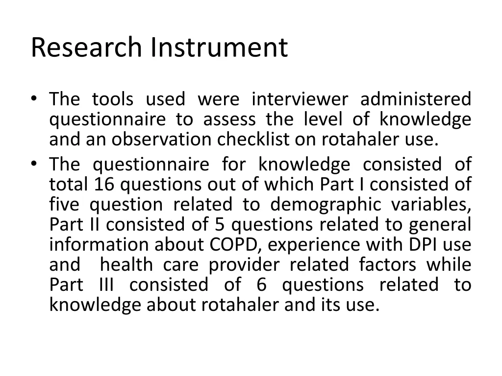 research instrument
