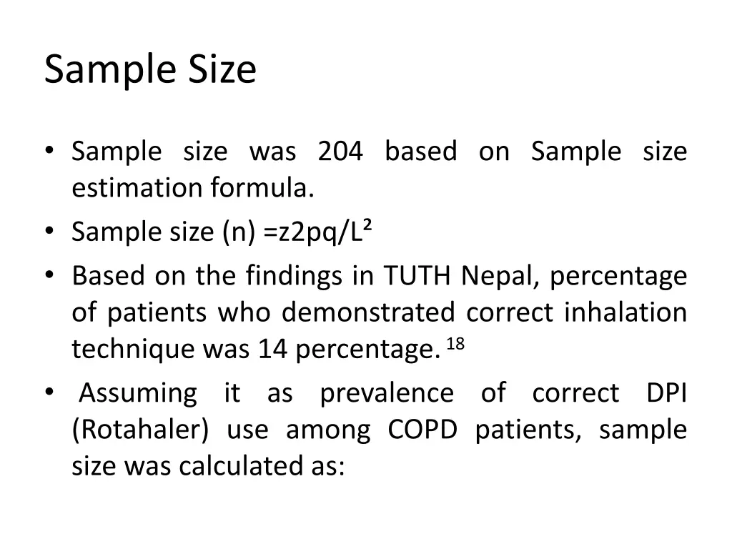 sample size