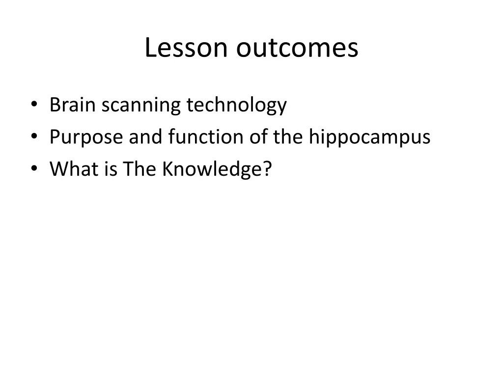 lesson outcomes