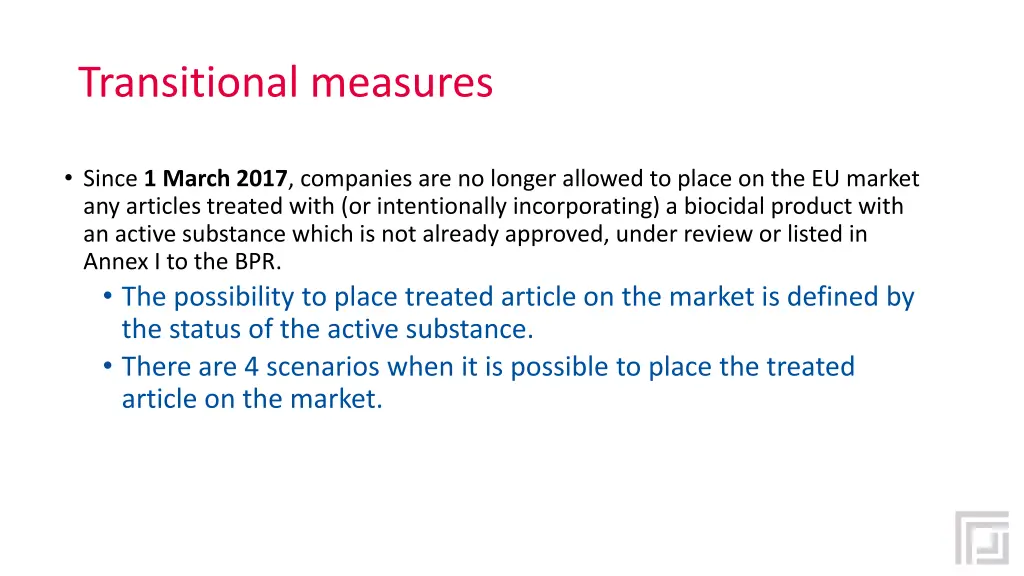 transitional measures 1