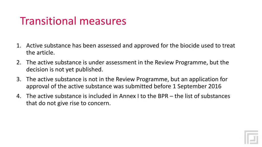 transitional measures 2