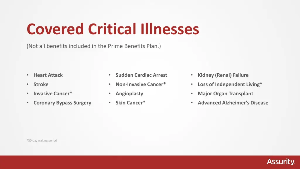 covered critical illnesses